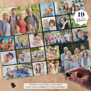 Personalised 19 Photo Collage Custom Colour Jigsaw Puzzle