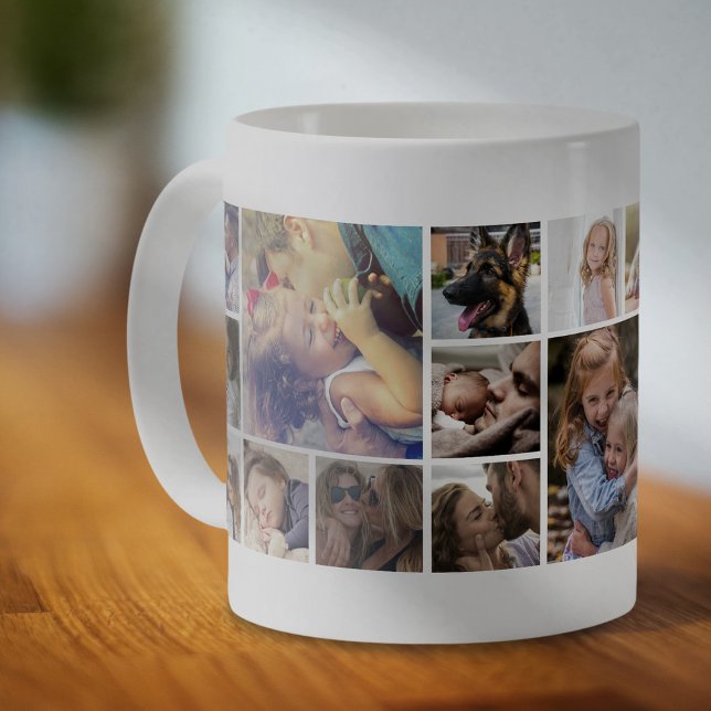 Personalised 19 Square Photo Collage Coffee Mug (Creator Uploaded)