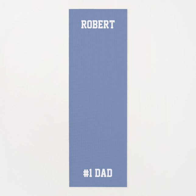 Personalised #1 Dad Father's Day Yoga Mat Blue (Front)