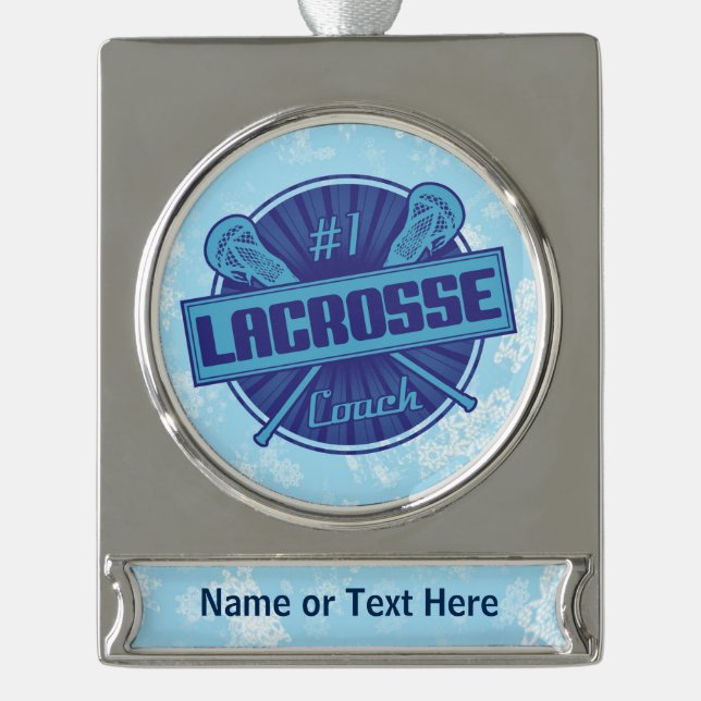 Personalised #1 Lacrosse Coach Christmas Ornament (Front)