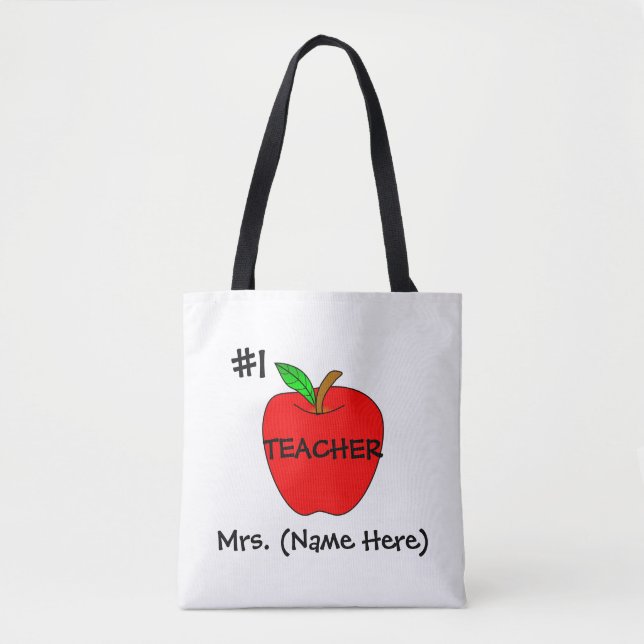 Personalised #1 Teacher Tote Bag (Front)