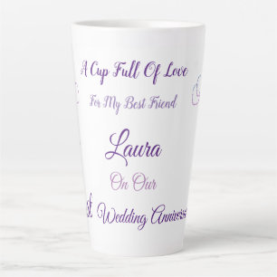 Personalised 1st Anniversary design Latte Mug