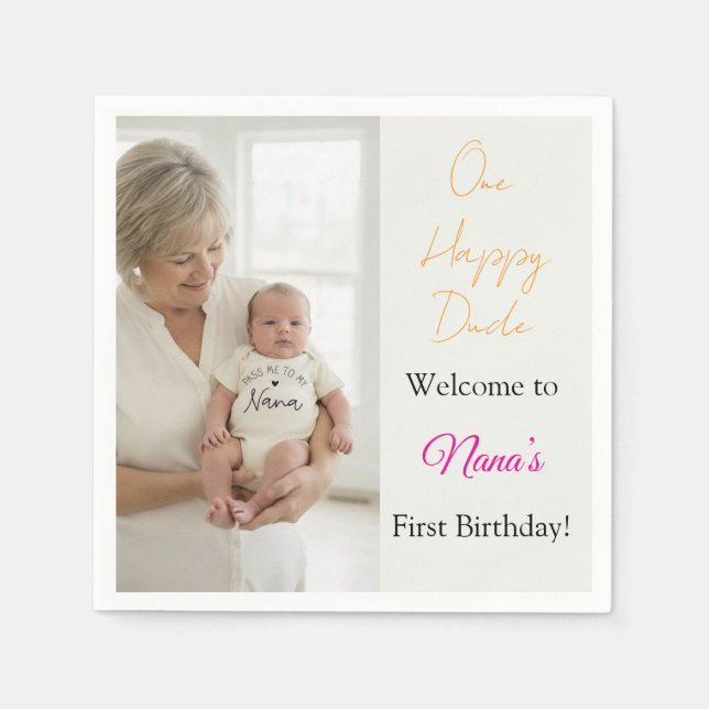 Personalised 1st Birthday Party Napkins (Front)