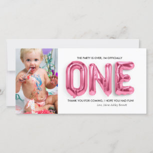 Personalised 1st Birthday Thank You Card