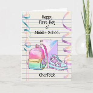 Personalised 1st Day of Middle School  Card