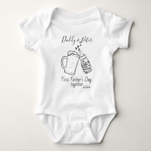 Personalised 1st Father's day matching Baby Bodysuit