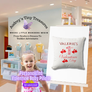 Personalised 1st Valentines Day Baby Pillow