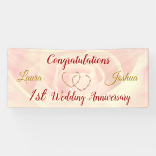 Personalised 1st Wedding Anniversary Banner