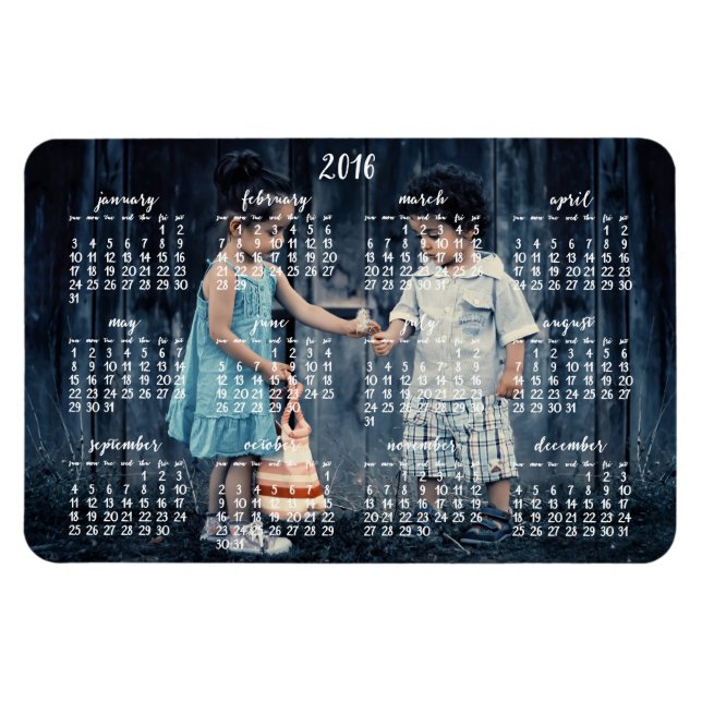 Personalised 2016 Magnetic Calendar 4x6 Magnet (Horizontal)