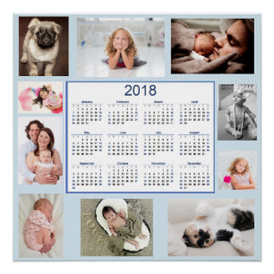 Personalised 2018 Family Photos Calendar Poster