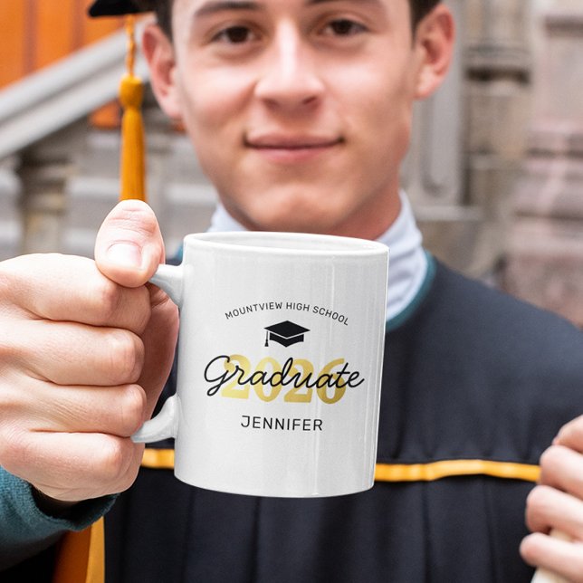 Personalised 2022 Black Gold Graduate Mug (Creator Uploaded)