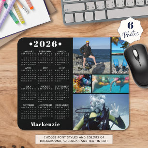 Personalised 2023 Calendar 6 Photo Custom Colour Mouse Pad