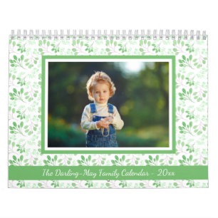 Personalised 2023 Family Photo Leaf Pattern Calendar