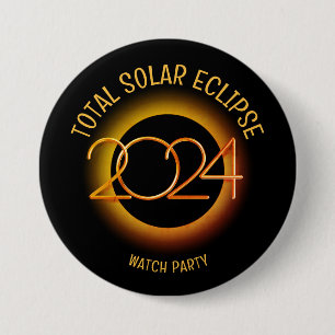 Personalised 2024 TOTAL SOLAR ECLIPSE 7.5 Cm Round Badge