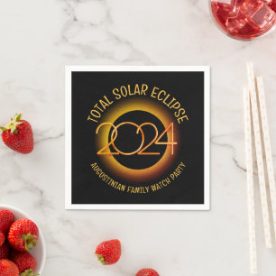 Personalised 2024 TOTAL SOLAR ECLIPSE Paper Napkin