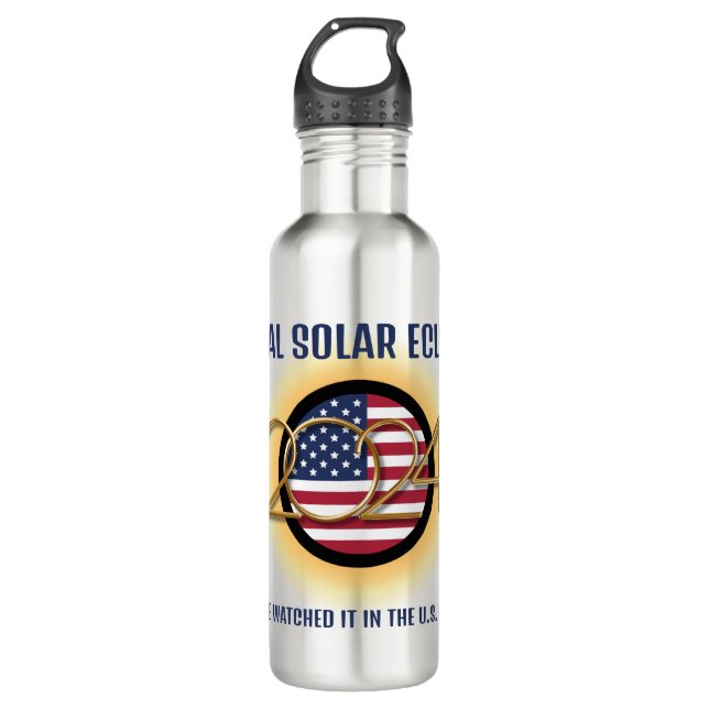 Personalised 2024 TOTAL SOLAR ECLIPSE USA 710 Ml Water Bottle (Front)