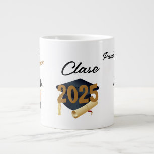 Personalised 2025 Black Gold Graduate Mug