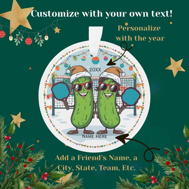 Personalised 2025 Pickleball Christmas Ornament (Custom Pickleball Gift! Fun for your teammates and all Pickleball enthusiasts.)
