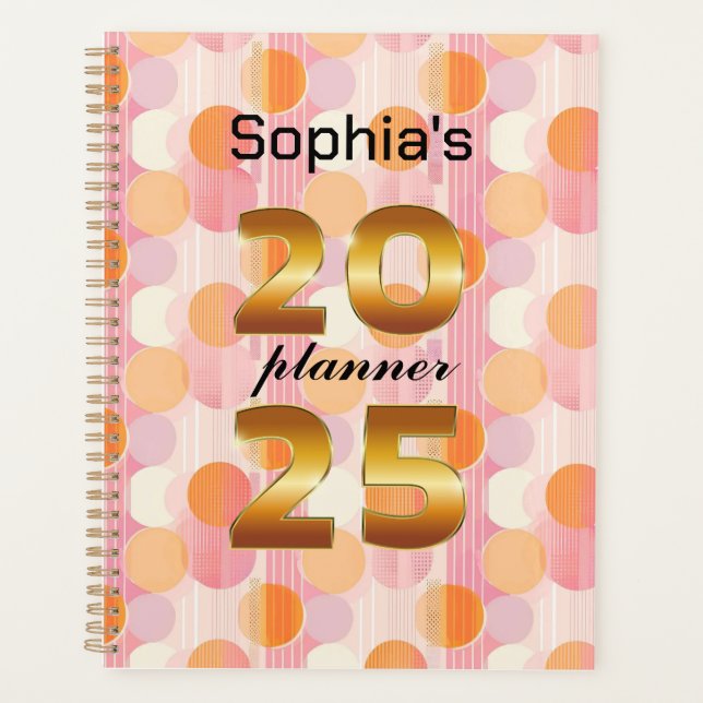 Personalised 2025 Planner with Soft Pastel Colours (Front)