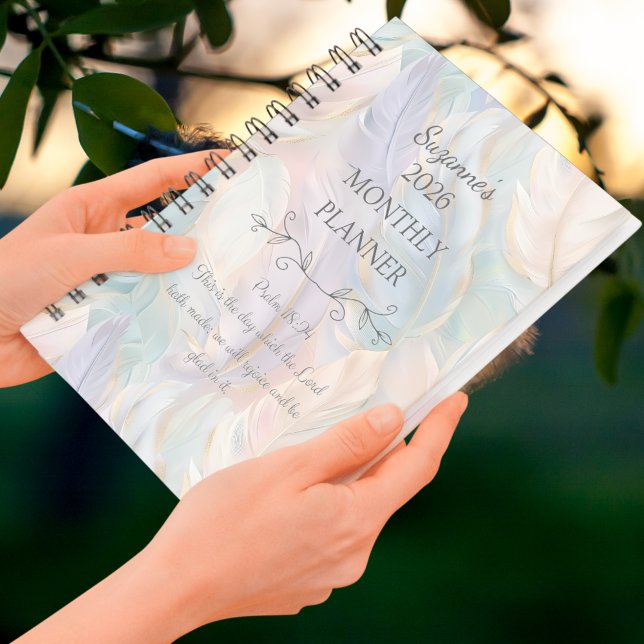 Personalised 2026 Boho Feather Psalms Bible Verse Planner (Personalized 2026 Boho Feather Psalms Bible Verse Planner)