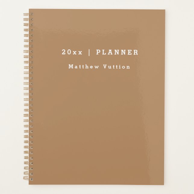 Personalised 2026 Brown Weekly Monthly  Planner (Front)