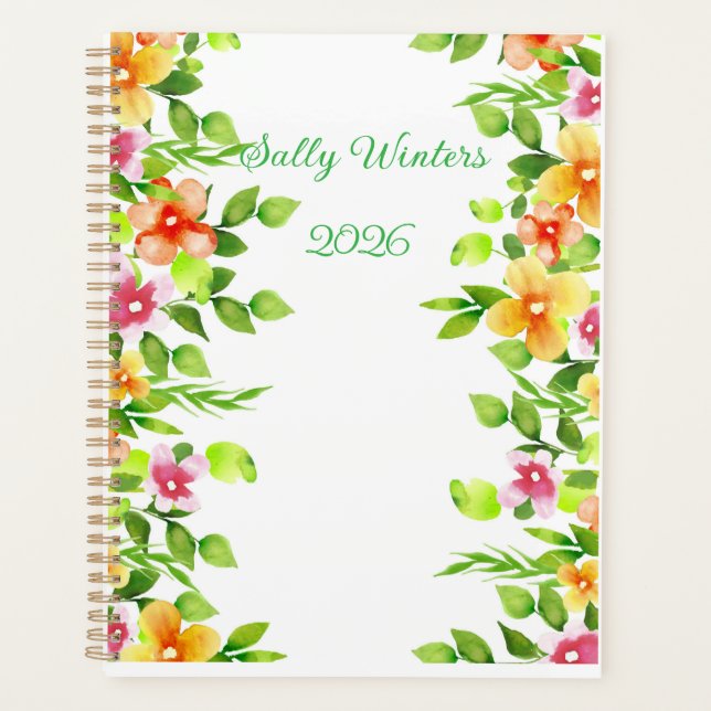 Personalised 2026  Floral Planner (Front)