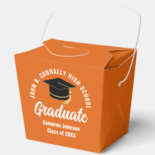 Personalised 2026 Orange Graduation Party Fortune Favour Box