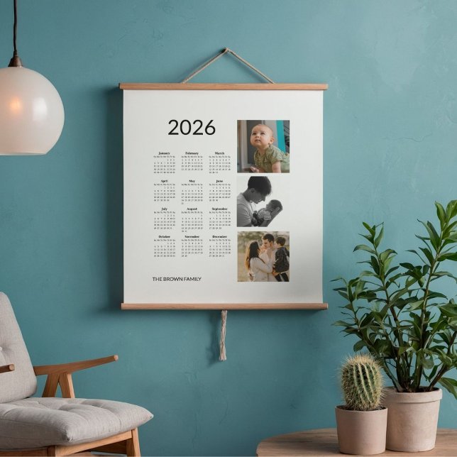 Personalised 2026 Wall Calendar with Photos Hanging Tapestry (Creator Uploaded)