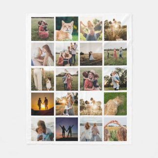 Personalised 20 Photo Collage Fleece Blanket