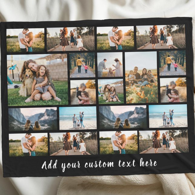 Personalised 20 Photo Collage Fleece Blanket (Creator Uploaded)