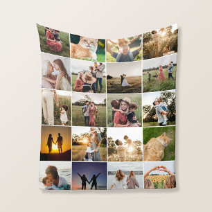Personalised 20 Photo Collage Fleece Blanket