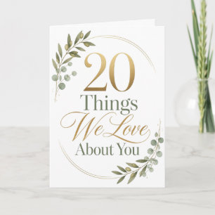 Personalised 20 Things We Love About You Gift Card