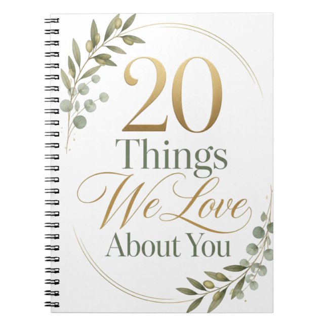 Personalised 20 Things We Love About You Gift Notebook (Front)