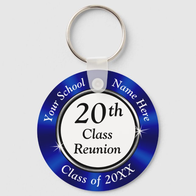 Personalised 20 Year Class Reunion Ideas, Reunion Key Ring (Front)