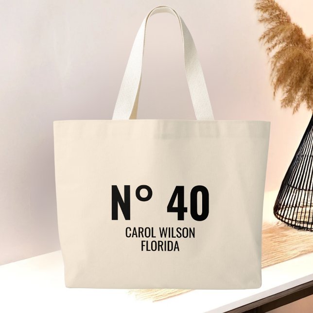 Personalised 20th 30th 40th 50th 60th 70 Birthday Large Tote Bag (Creator Uploaded)