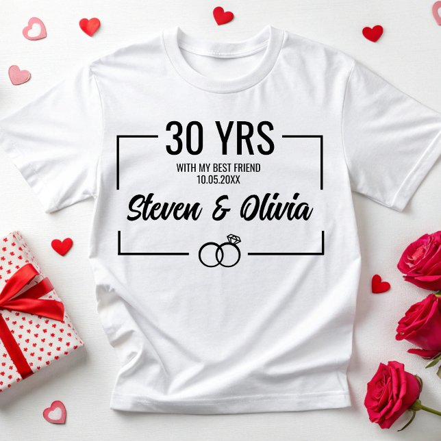 Personalised 20th 30th Anniversary Wedding Couples T-Shirt (Creator Uploaded)