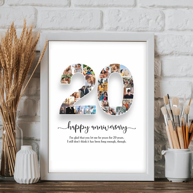Personalised 20th Anniversary Photo Collage Poster (Creator Uploaded)