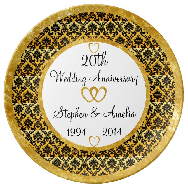 Personalised 20th Anniversary Porcelain Plate (Front)