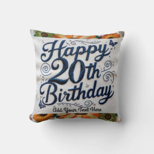 Personalised 20th Birthday  Gifts Throw Pillow! Cushion