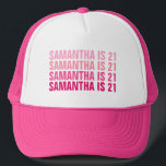Personalised 21st 30th 40th 50th 60th 70 Birthday Trucker Hat<br><div class="desc">Personalised 21st 30th 40th 50th 60th 70 Birthday Trucker Hat</div>