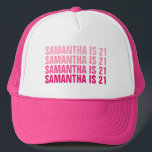 Personalised 21st 30th 40th 50th 60th 70 Birthday Trucker Hat<br><div class="desc">Personalised 21st 30th 40th 50th 60th 70 Birthday Trucker Hat</div>