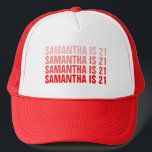 Personalised 21st 30th 40th 50th 60th 70 Birthday Trucker Hat<br><div class="desc">Personalised 21st 30th 40th 50th 60th 70 Birthday Trucker Hat</div>