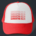 Personalised 21st 30th 40th 50th 60th 70 Birthday Trucker Hat<br><div class="desc">Personalised 21st 30th 40th 50th 60th 70 Birthday Trucker Hat</div>
