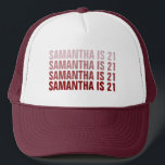 Personalised 21st 30th 40th 50th 60th 70 Birthday Trucker Hat<br><div class="desc">Personalised 21st 30th 40th 50th 60th 70 Birthday Trucker Hat</div>