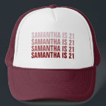 Personalised 21st 30th 40th 50th 60th 70 Birthday Trucker Hat<br><div class="desc">Personalised 21st 30th 40th 50th 60th 70 Birthday Trucker Hat</div>