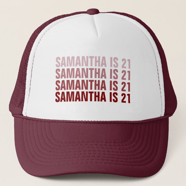 Personalised 21st 30th 40th 50th 60th 70 Birthday Trucker Hat (Front)