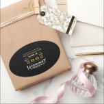 Personalised 21st Birthday 2002 Add Name Legendary Oval Sticker<br><div class="desc">For those born in 2002 and celebrating their birthday we have the ideal birthday stickers. The black background with a white and gold design is simple and yet elegant with a retro feel. Easily customise the text of this birthday using the template provided. More gifts and party supplies available with...</div>