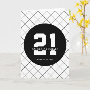 Personalised 21st Birthday Modern and Elegant Card