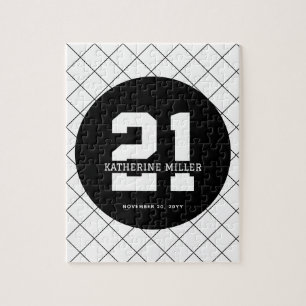 Personalised 21st Birthday Modern and Elegant   Jigsaw Puzzle