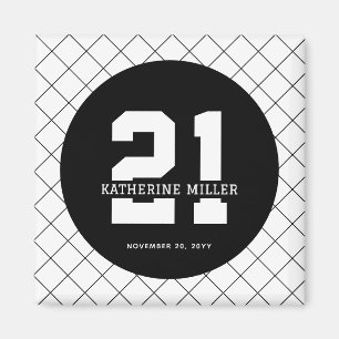 Personalised 21st Birthday Modern and Elegant   Magnet